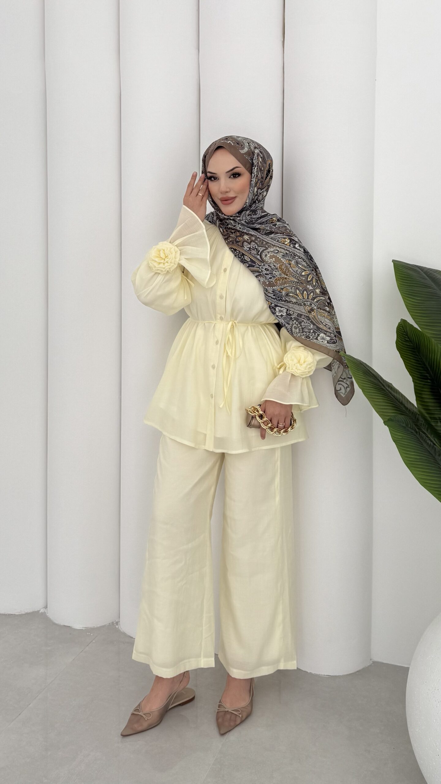 Dora Güllü Vual İkili Takım - Sarı