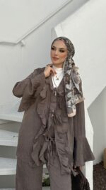 Kendy Fırfırlı İkili Takım - Kahverengi - Görsel 6