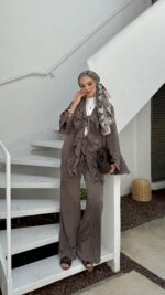 Kendy Fırfırlı İkili Takım - Kahverengi - Görsel 3