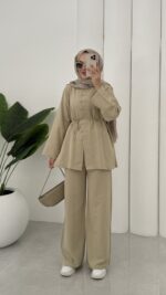 Carel Premium Keten İkili Takım - Yağyeşil - Görsel 3