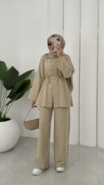 Carel Premium Keten İkili Takım - Yağyeşil - Görsel 2