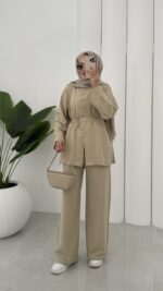 Carel Premium Keten İkili Takım - Yağyeşil