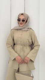 Carel Premium Keten İkili Takım - Yağyeşil - Görsel 13