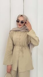 Carel Premium Keten İkili Takım - Yağyeşil - Görsel 12