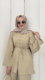 Carel Premium Keten İkili Takım - Yağyeşil - Görsel 11