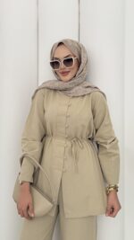 Carel Premium Keten İkili Takım - Yağyeşil - Görsel 9