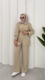 Carel Premium Keten İkili Takım - Yağyeşil - Görsel 7