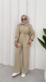 Carel Premium Keten İkili Takım - Yağyeşil - Görsel 6