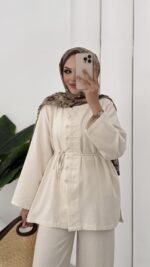 Carel Premium Keten İkili Takım - Bej - Görsel 6