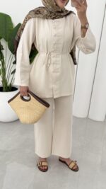 Carel Premium Keten İkili Takım - Bej - Görsel 17