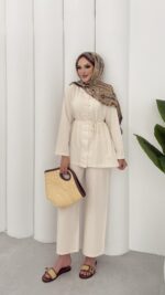 Carel Premium Keten İkili Takım - Bej - Görsel 7