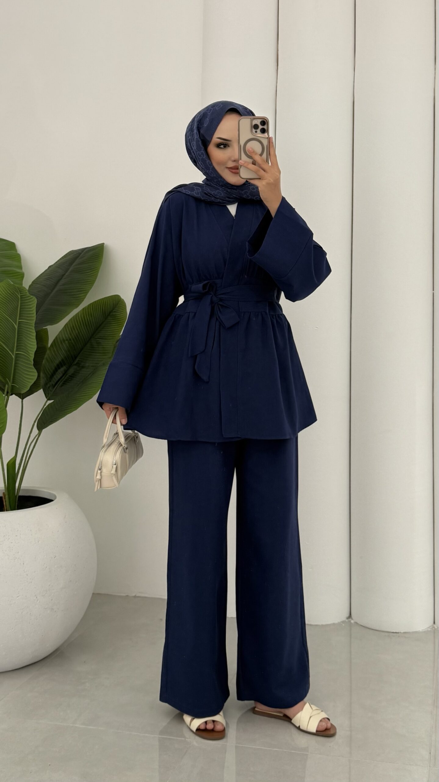 Royal Premium Keten İkili Takım - Lacivert