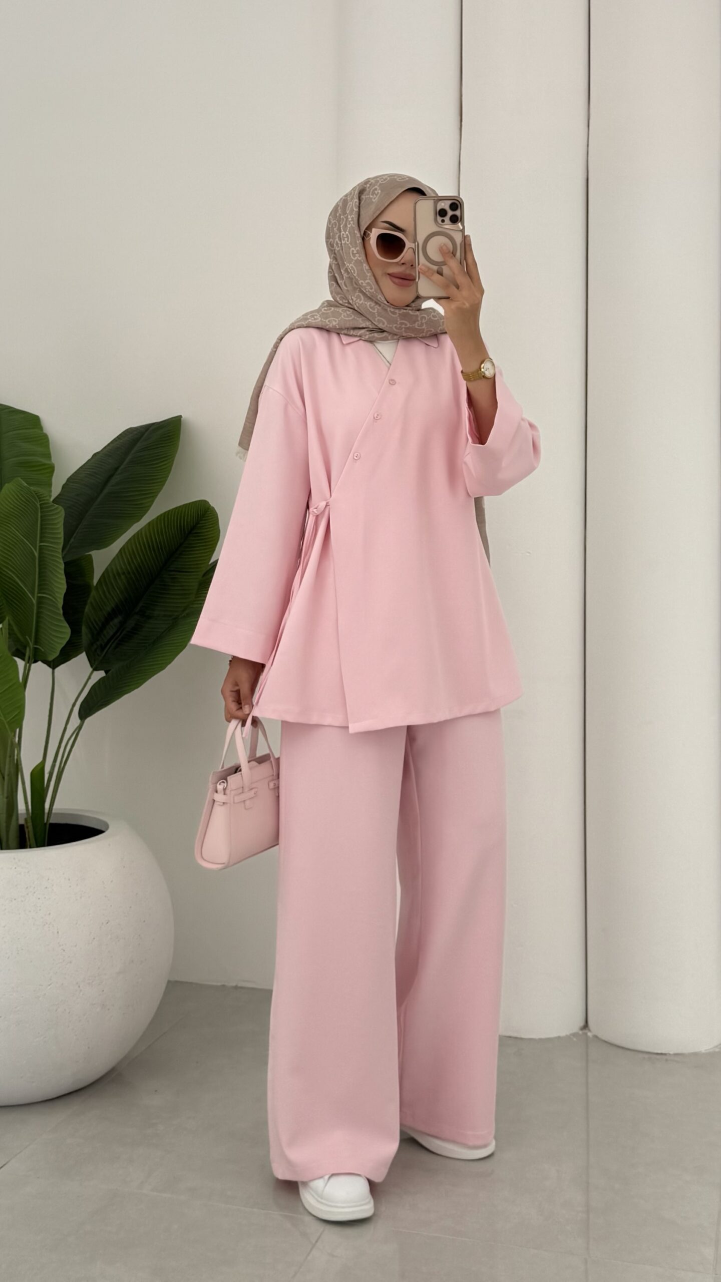 Merry Premium Krep İkili Takım - Pembe