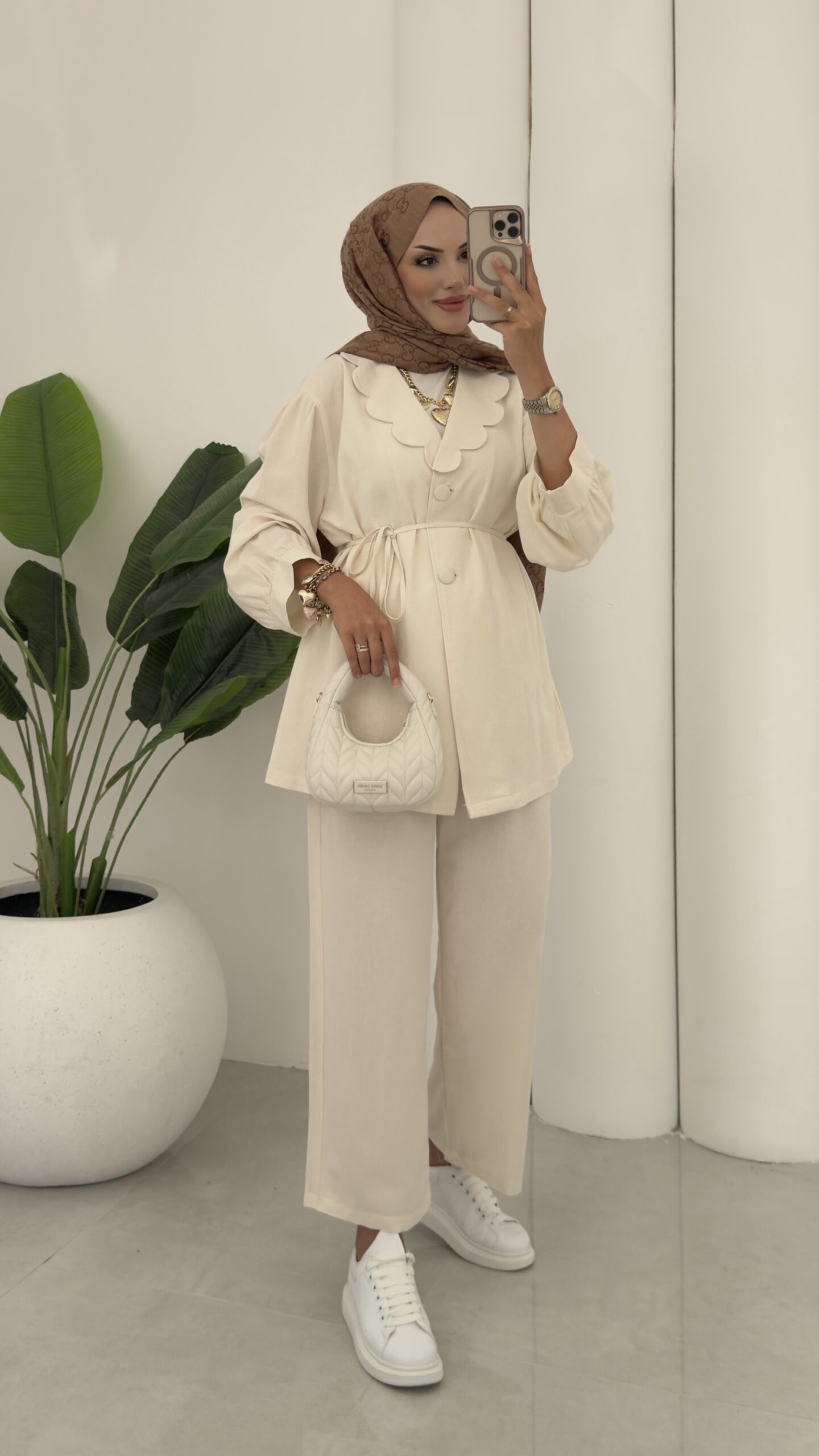 Chino Premium Keten İkili Takım - Bej
