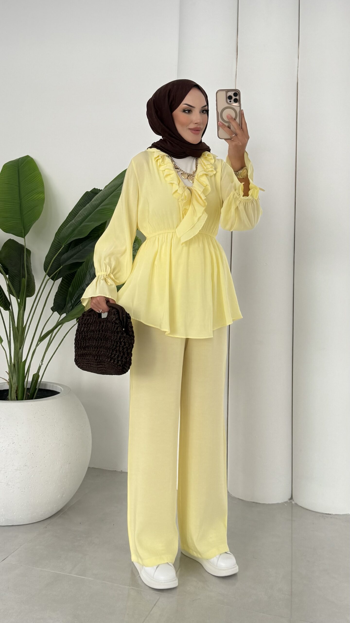 Style Premium Tensel İkili Takım - Sarı