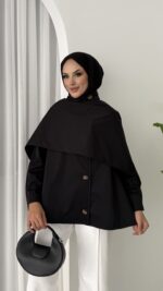 Vintage Premium Atkılı Trenç - Siyah - Görsel 7