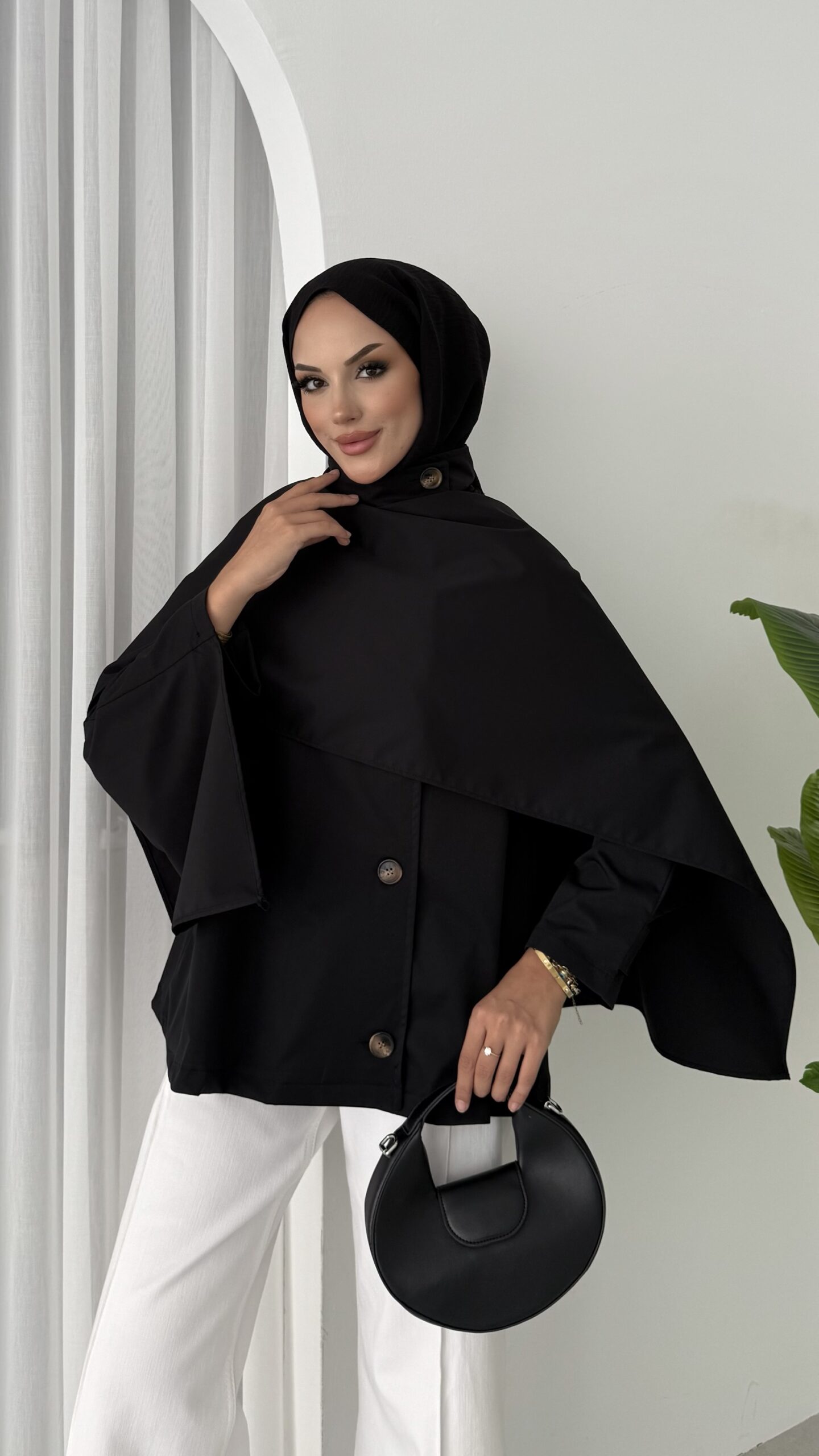 img_4750 Vintage Premium Atkılı Trenç - Siyah - Görsel 5