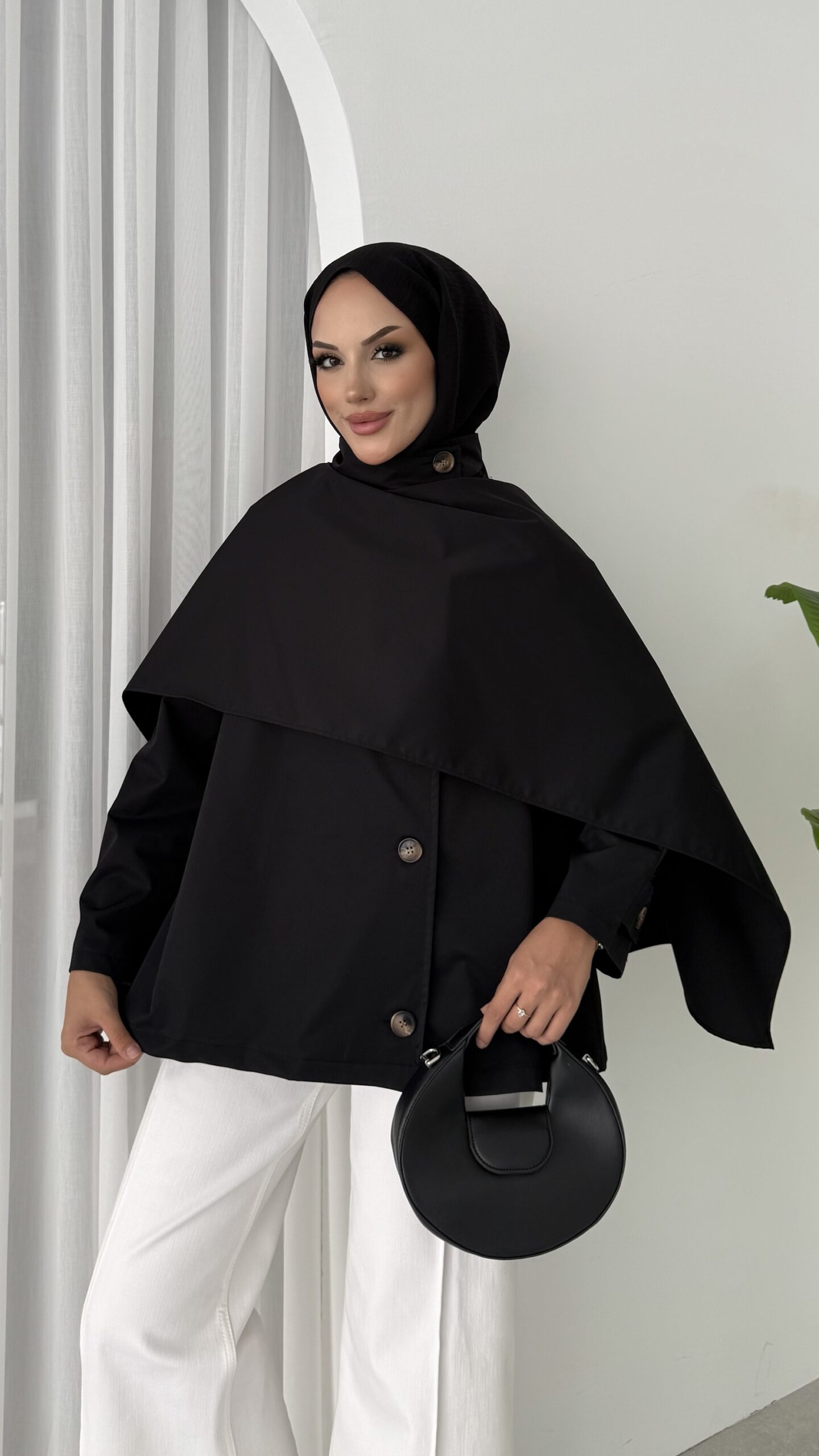 img_4752 Vintage Premium Atkılı Trenç - Siyah - Görsel 6