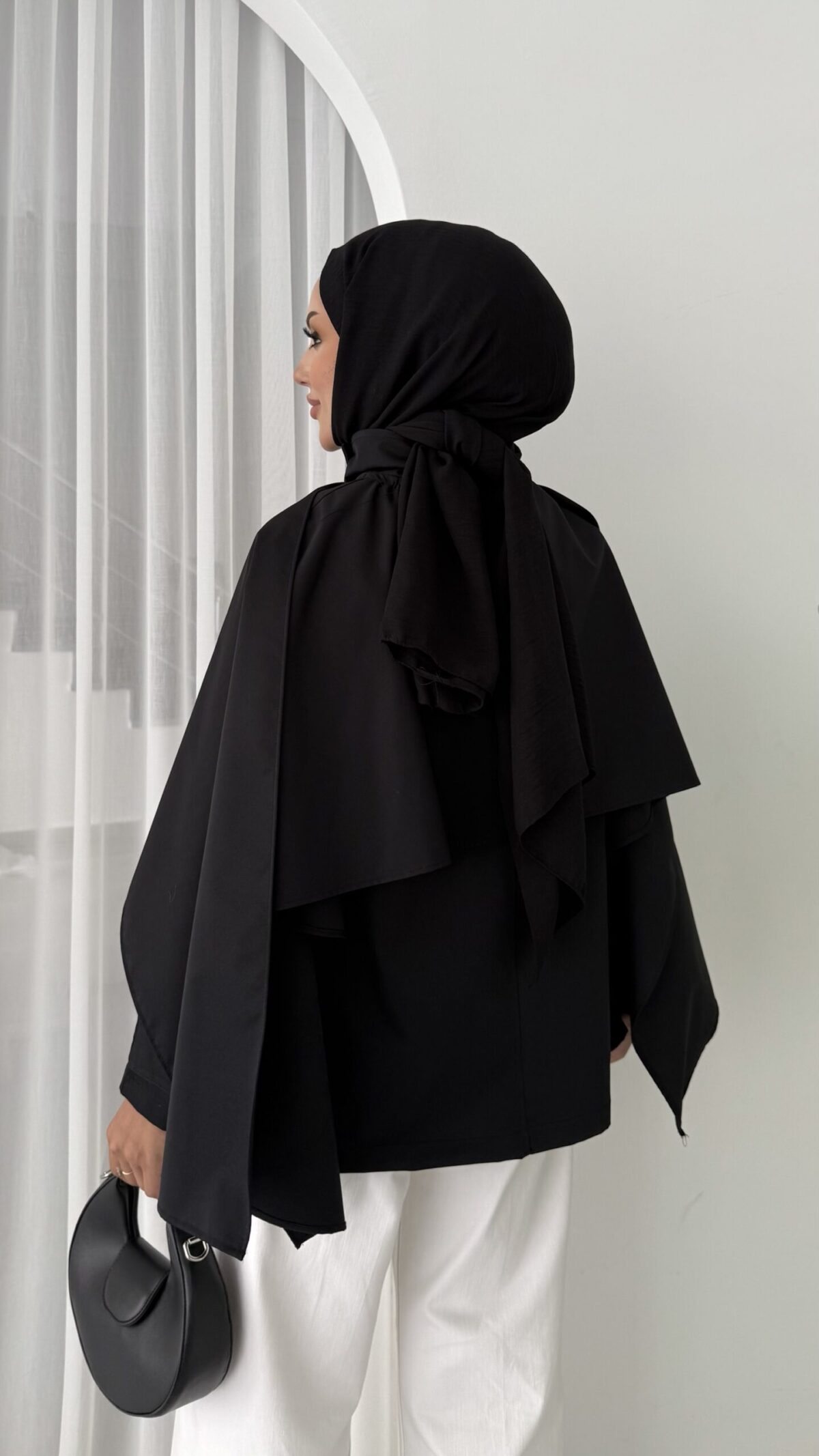 Vintage Premium Atkılı Trenç - Siyah - Görsel 9