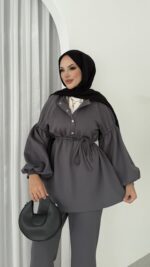 Bloom Scuba Puf İkili Takım - Antrasit - Görsel 5