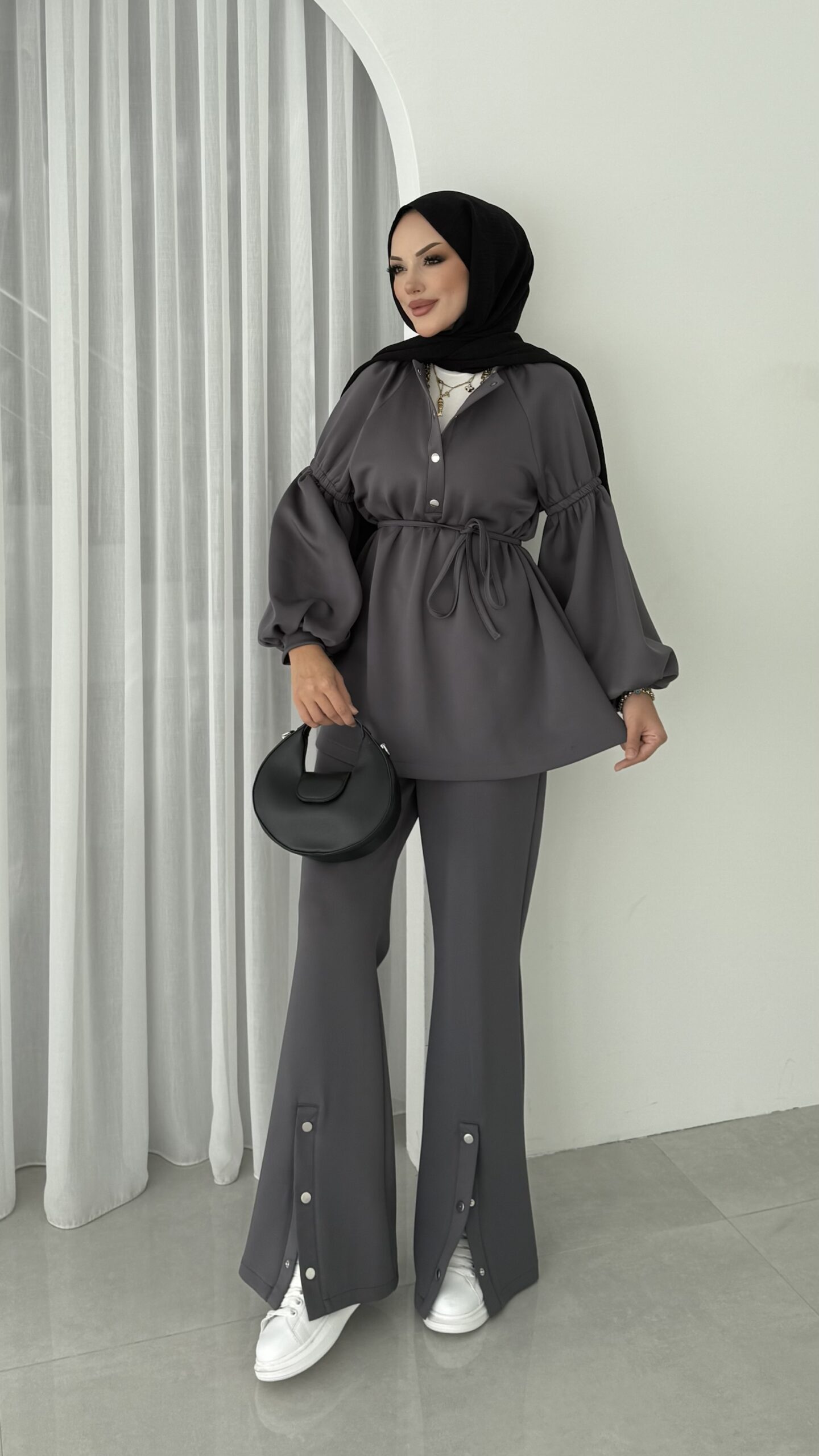 img_5059-2 Bloom Scuba Puf İkili Takım - Antrasit - Görsel 2