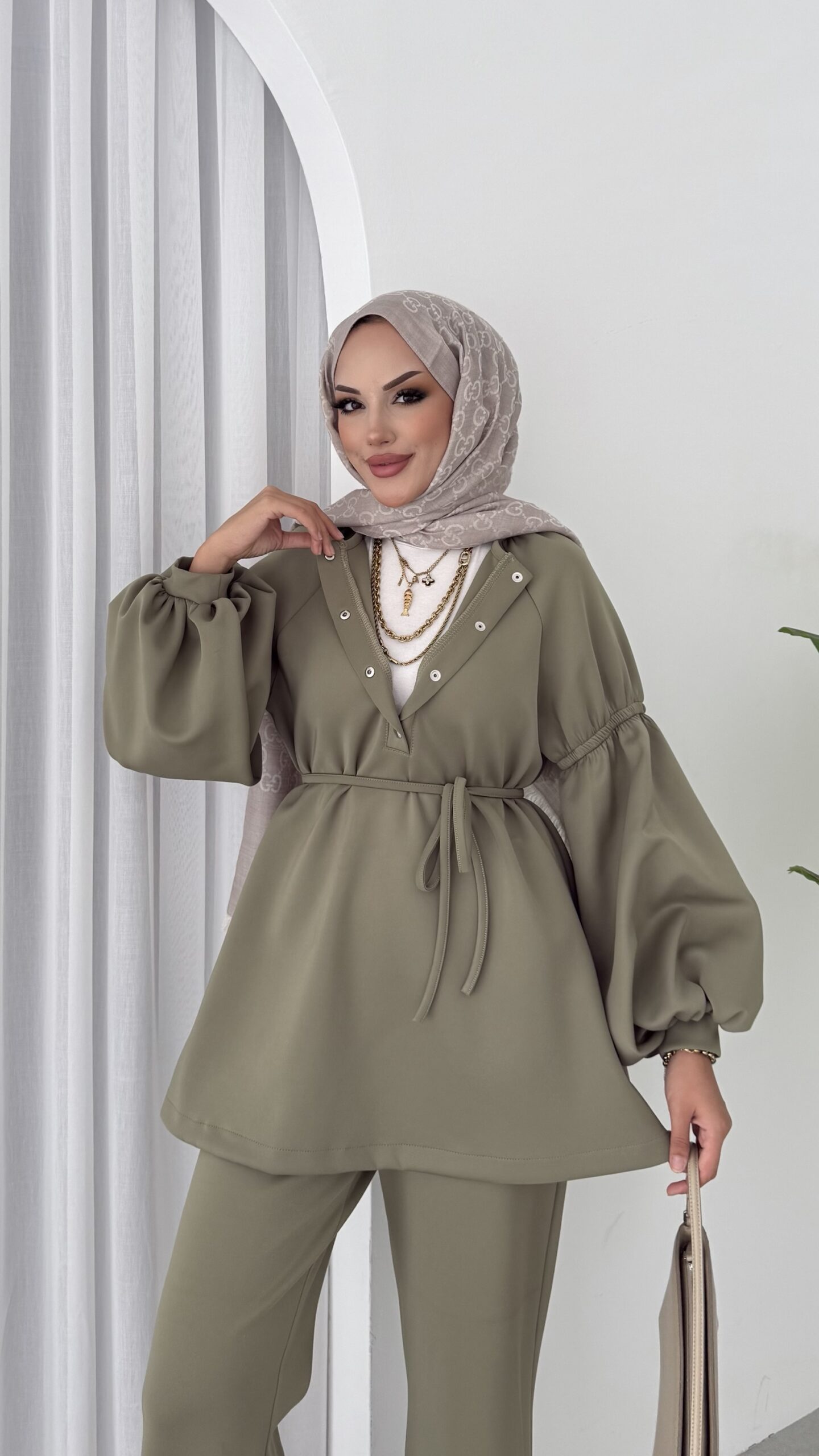 img_5200-2 Bloom Scuba Puf İkili Takım - Yeşil - Görsel 4