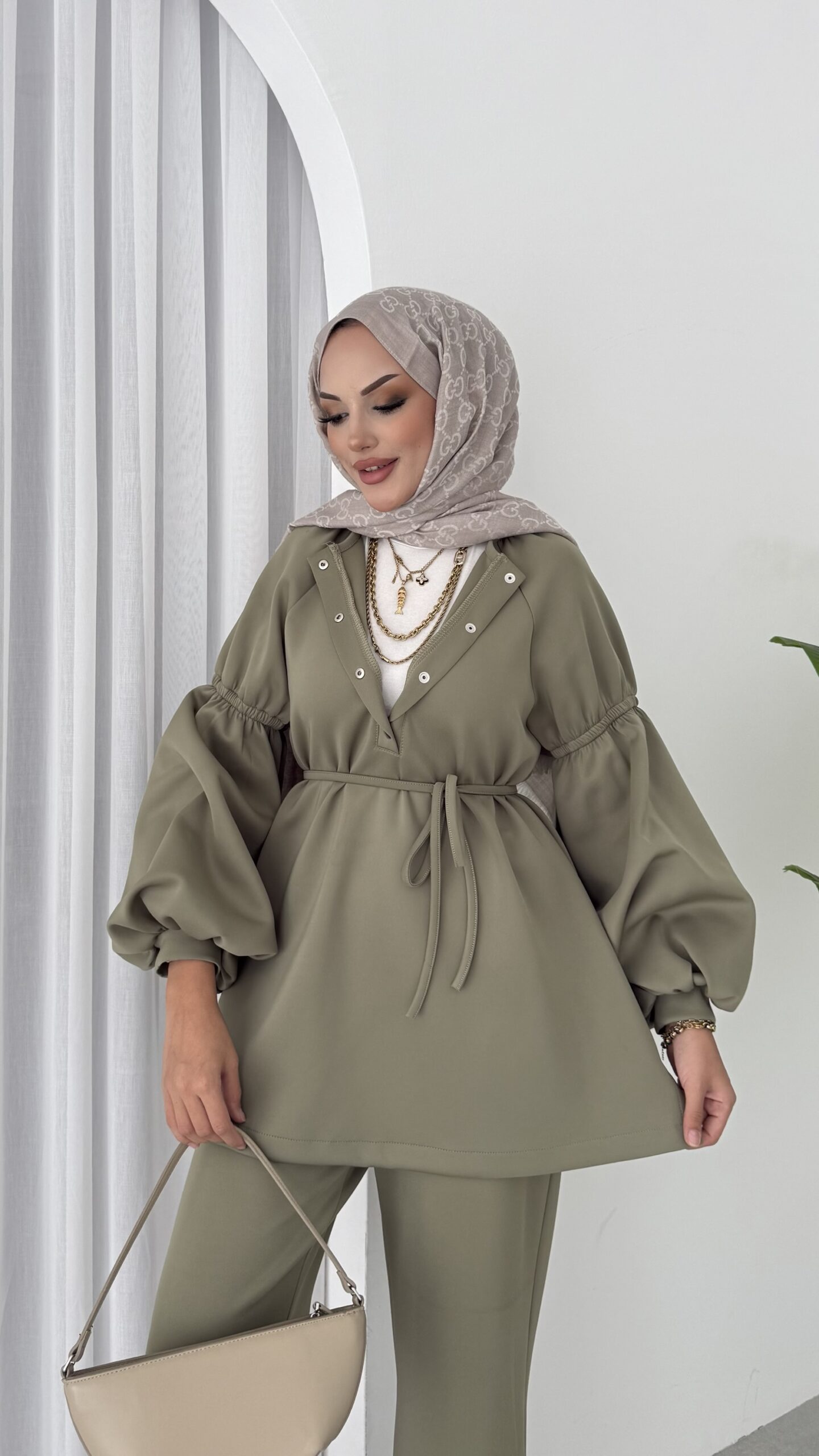 img_5203-2 Bloom Scuba Puf İkili Takım - Yeşil - Görsel 7