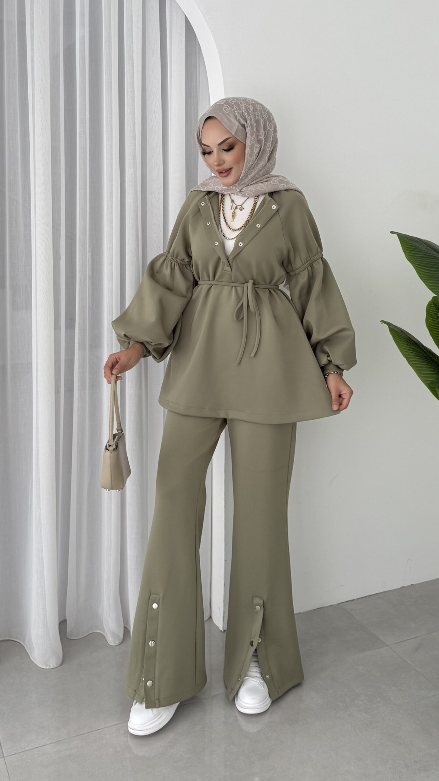 img_5208-2 Bloom Scuba Puf İkili Takım - Yeşil - Görsel 3