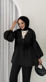 Bloom Scuba Puf İkili Takım - Siyah - Görsel 6