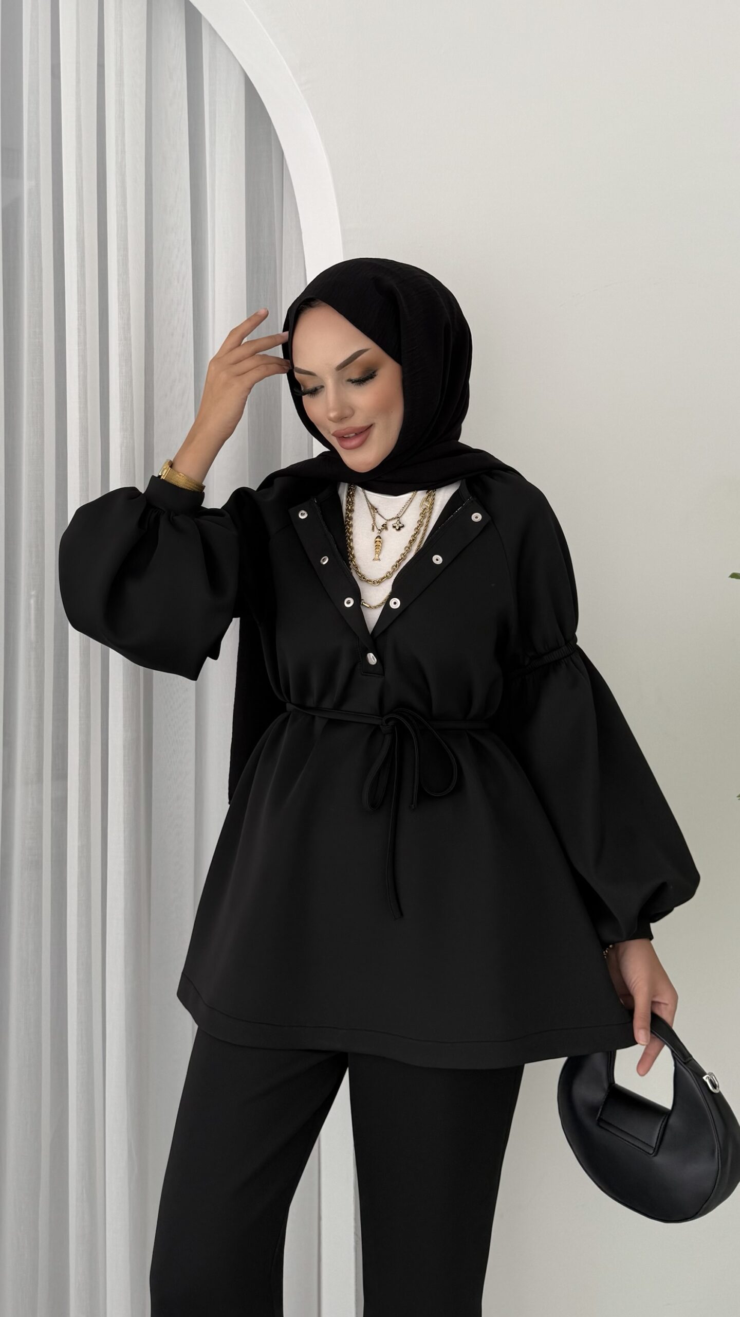 img_5255 Bloom Scuba Puf İkili Takım - Siyah - Görsel 6