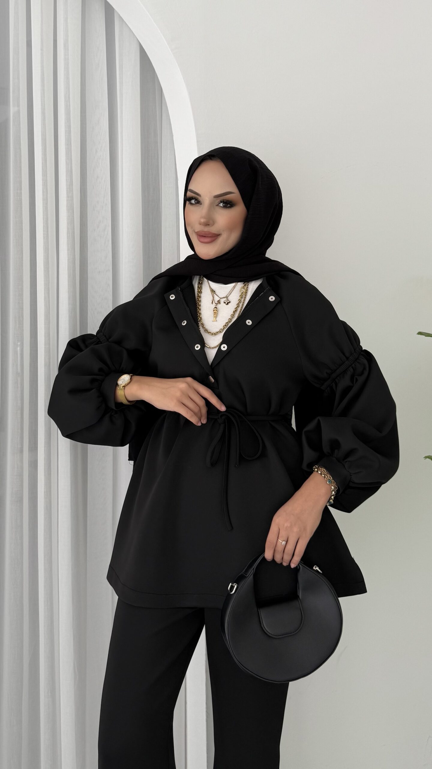 img_5257-2 Bloom Scuba Puf İkili Takım - Siyah - Görsel 4