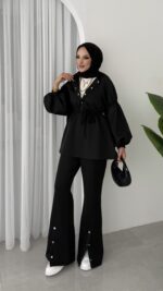 Bloom Scuba Puf İkili Takım - Siyah