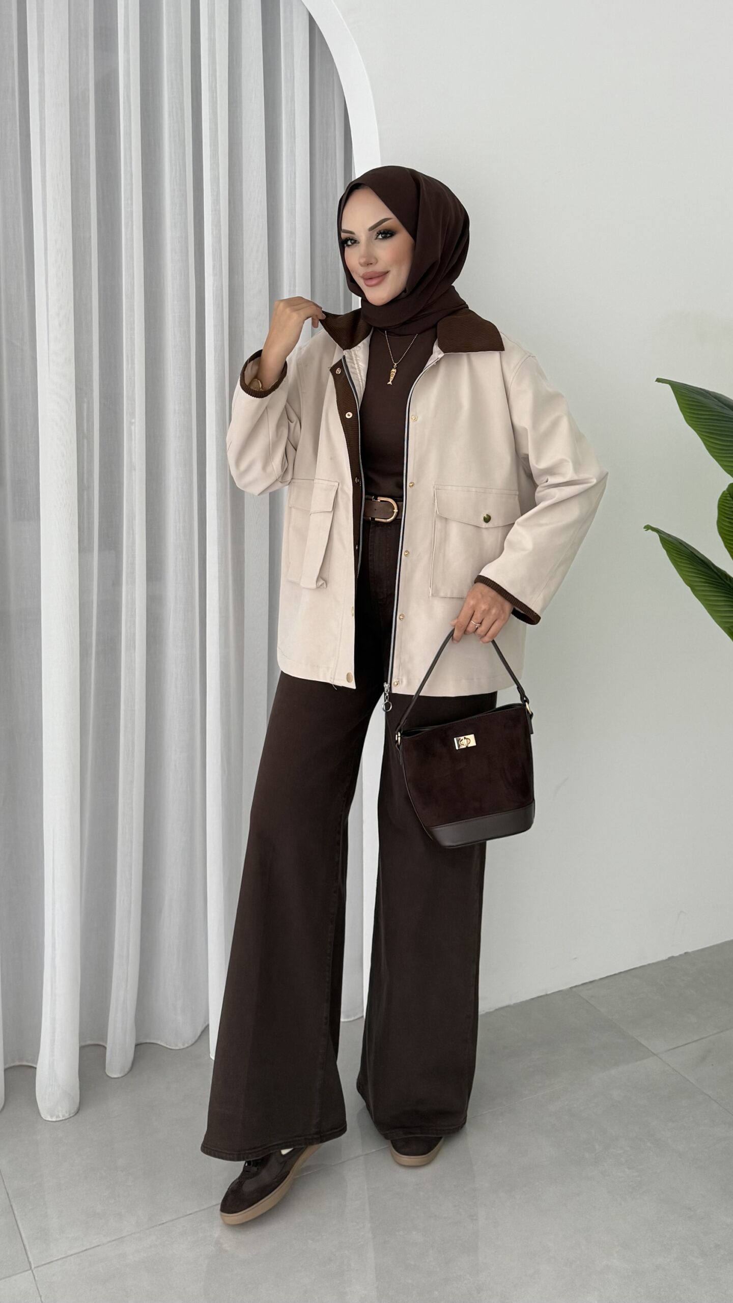 img_5334 Stradi Muadil Kadife Yaka Ceket - Bej - Görsel 11