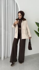 Stradi Muadil Kadife Yaka Ceket - Bej - Görsel 10