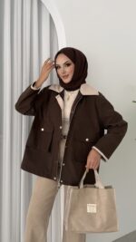 Stradi Muadil Kadife Yaka Ceket - Kahverengi