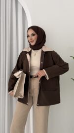 Stradi Muadil Kadife Yaka Ceket - Kahverengi - Görsel 2