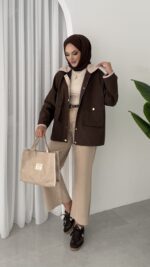 Stradi Muadil Kadife Yaka Ceket - Kahverengi - Görsel 7