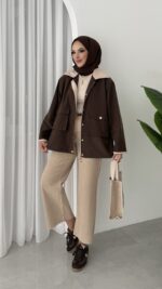 Stradi Muadil Kadife Yaka Ceket - Kahverengi - Görsel 9