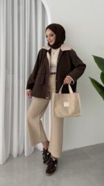 Stradi Muadil Kadife Yaka Ceket - Kahverengi - Görsel 8