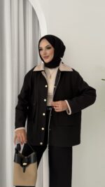 Stradi Muadil Kadife Yaka Ceket - Siyah - Görsel 5