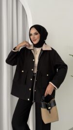 Stradi Muadil Kadife Yaka Ceket - Siyah