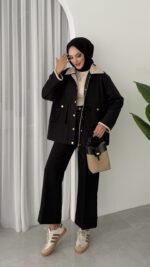 Stradi Muadil Kadife Yaka Ceket - Siyah - Görsel 7