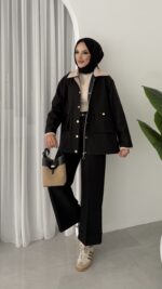 Stradi Muadil Kadife Yaka Ceket - Siyah - Görsel 10