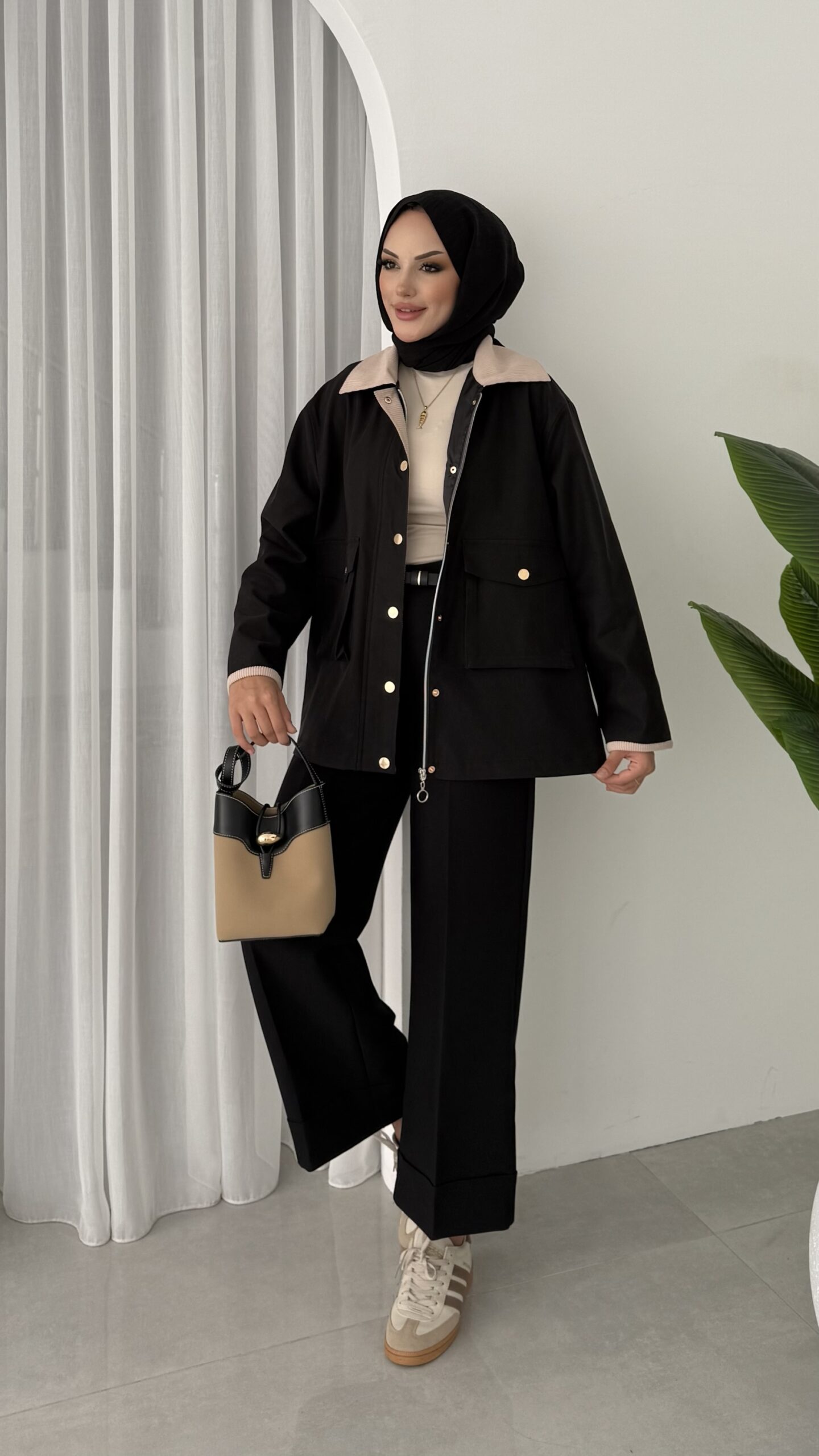 img_5433-3 Stradi Muadil Kadife Yaka Ceket - Siyah - Görsel 10