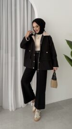 Stradi Muadil Kadife Yaka Ceket - Siyah - Görsel 8