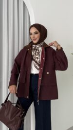 Stradi Muadil Kadife Yaka Ceket - Bordo - Görsel 2