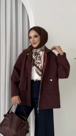 Stradi Muadil Kadife Yaka Ceket - Bordo