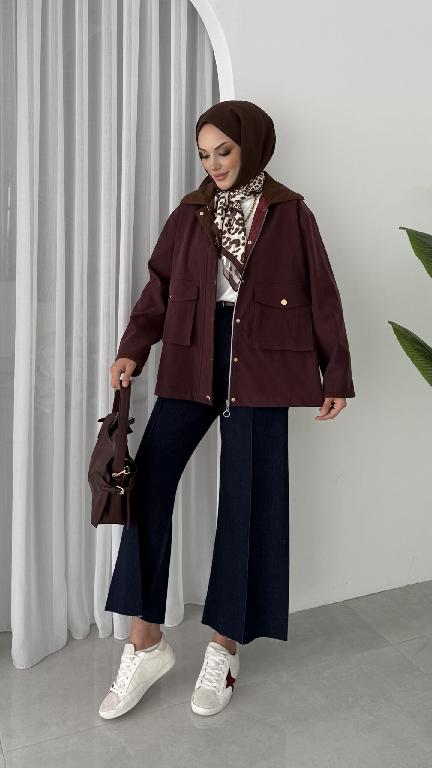 img_5460-3 Stradi Muadil Kadife Yaka Ceket - Bordo - Görsel 6