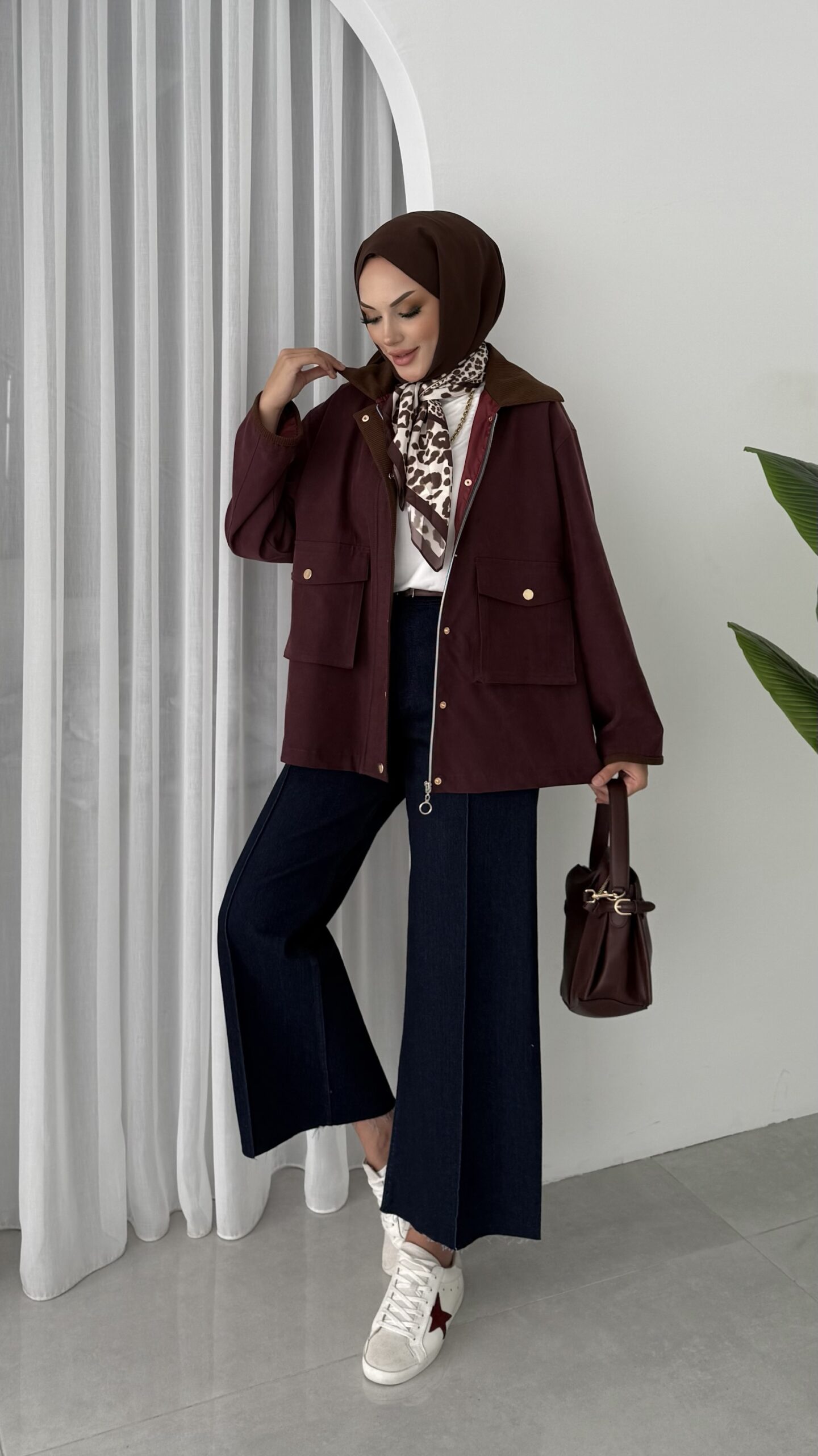 img_5463 Stradi Muadil Kadife Yaka Ceket - Bordo - Görsel 9