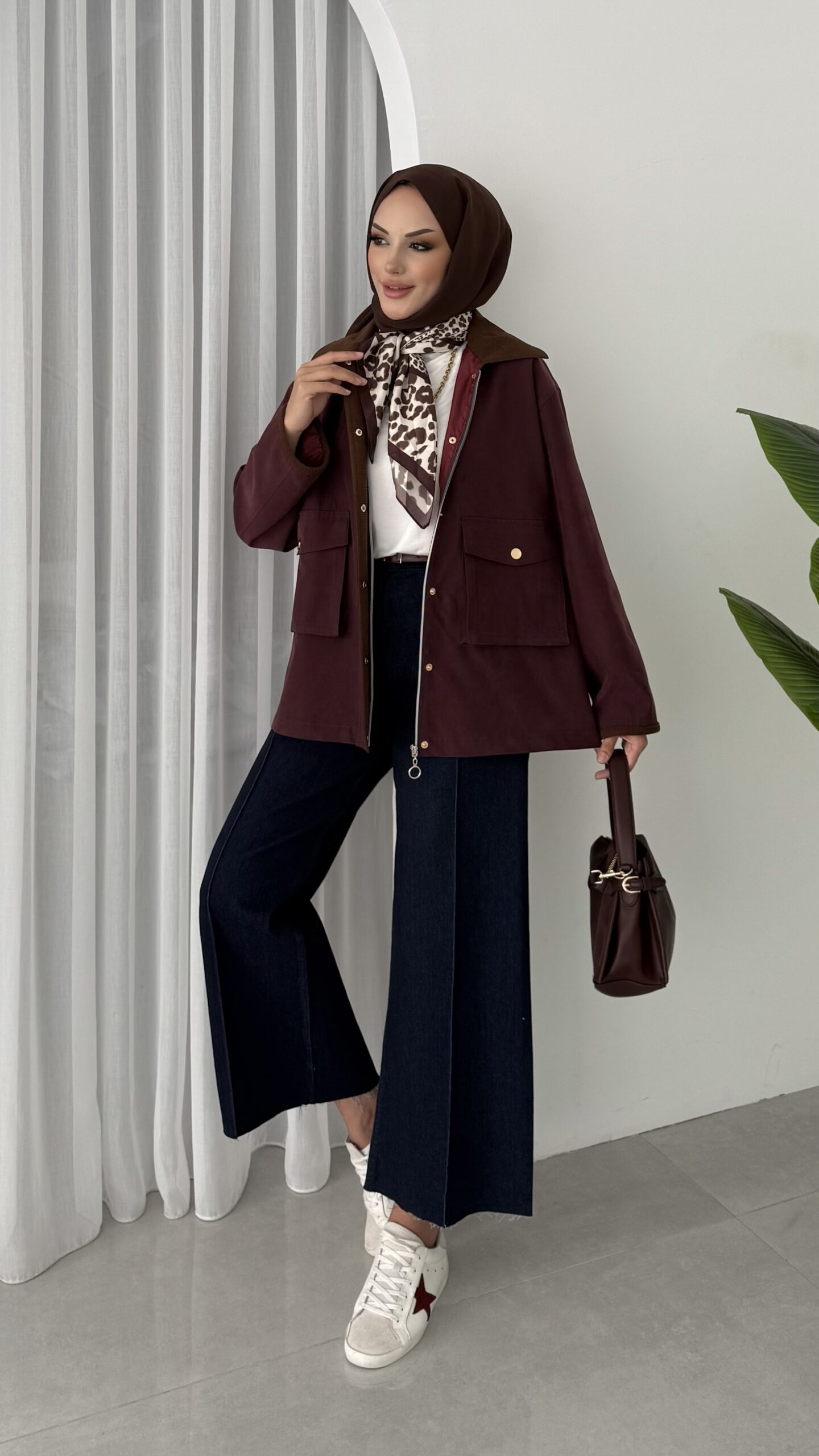 img_5465 Stradi Muadil Kadife Yaka Ceket - Bordo - Görsel 7